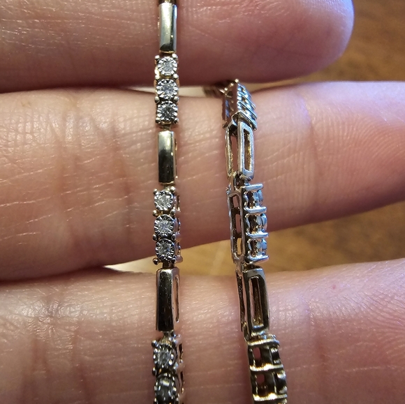 Vintage Bar Diamond Bracelet 10k missing diamond - Picture 6 of 9